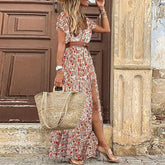 Safora - Boho V-Neck Floral Dress